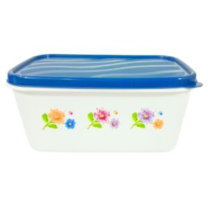 2.25 Liter / 76.08oz Plastic White Rectangular Container w/ Print