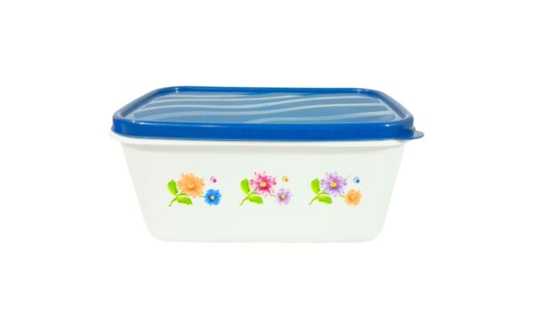 2.25 Liter / 76.08oz Plastic White Rectangular Container w/ Print