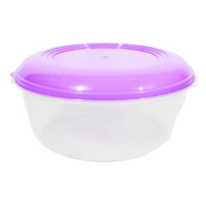 3L Clear Round Container w/ Colored Lid