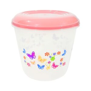 1800ml Clear Container w/ Flower Print