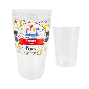 6pc 10oz Clear Plastic Tumbler Set