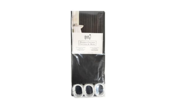 71" Solid Color Shower Curtain w/ Hooks - Image 4