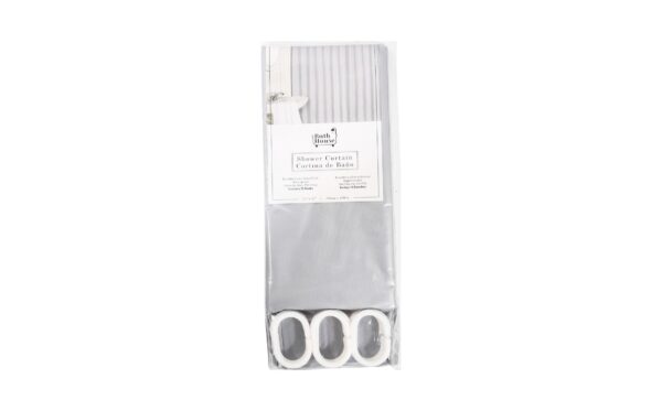 71" Solid Color Shower Curtain w/ Hooks - Image 3