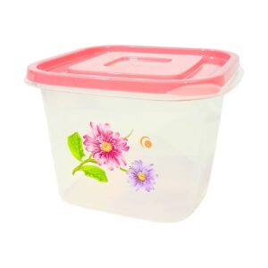 101oz Clear Container w/ Flower Print