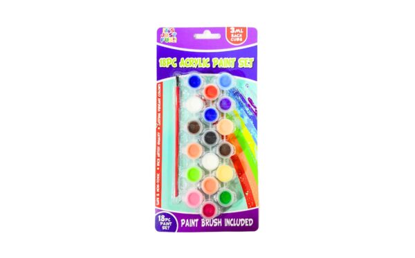 18ct Water Color Paint Set w/ Brush