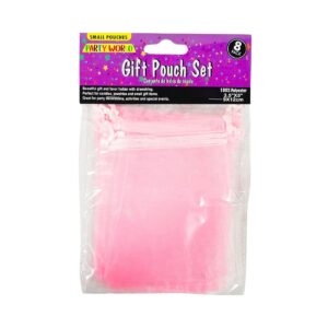 8pc 3.5" x 5" Organza Pouch w/ Drawstring