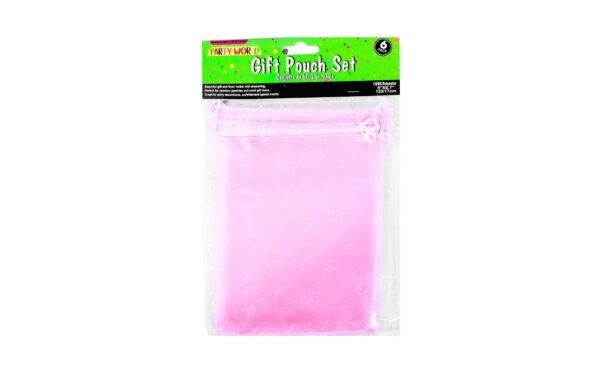 6pc 5" x 6.7" Organza Pouch w/ Drawstring - Image 4