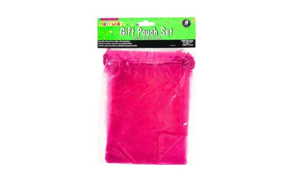 6pc 5" x 6.7" Organza Pouch w/ Drawstring - Image 2
