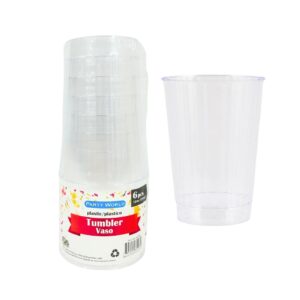 6pk 12oz Clear Ribbed Plastic Tumbler