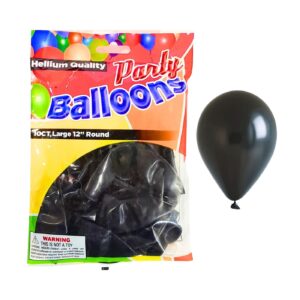 10ct 12" Standard Black Balloon (Helium Quality)