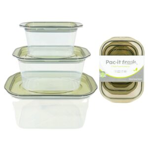 3pc Asst Sizes Plastic Rectangular Food Container 'Pac-it-Fresh'