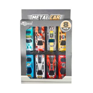 8pc Free Wheel Metal Car Set