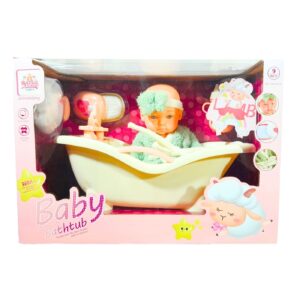 9" Vinyl Baby Doll & Bath Time Play Set