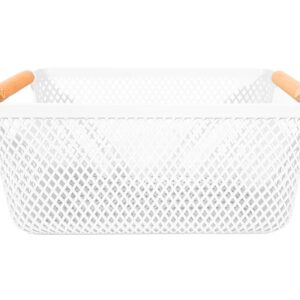 10" x 7" x 4.75" Plastic Basket w/ Wood Handle