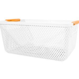 12" x 7.5" x 5.5" Plastic Basket w/ Wood Handle