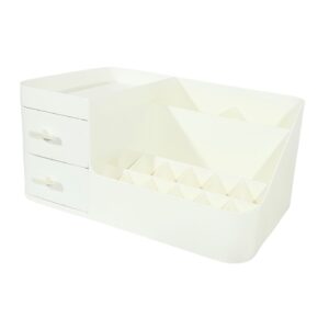 10.75" x 7" x 5" Plastic Cosmetic Organizer w/ 2 Drawers