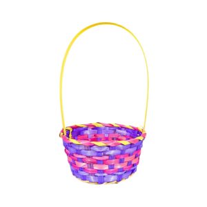 8" Round Multi Color Wicker Basket