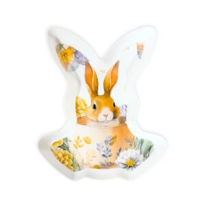 8.5" x 6" Plastic Bunny Shaped Plate w/ Print