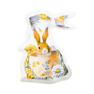 9" x 6.25" Plastic Bunny Shaped Plate w/ Print