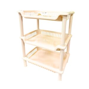 3-Tier Plastic Shelf w/ 7" x 10 1/2" Basket