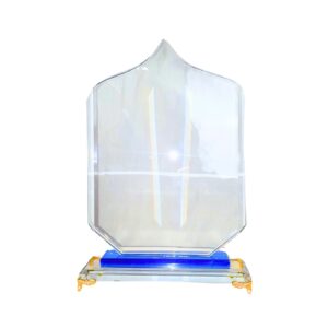 6 1/2" x 8 1/2" Glass Plaque on Blue Stand in Blue Box