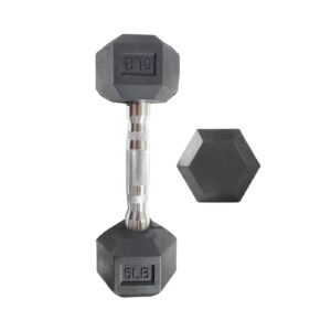 5lb Rubber Coated Hexagonal Dumbbell