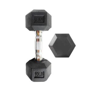 10lb Rubber Coated Hexagonal Dumbbell