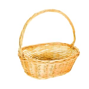 13" Oval Wicker Basket w/ Bucket Handle