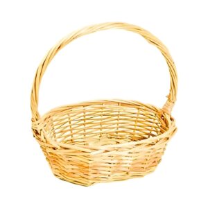 8" Oval Wicker Basket w/ Bucket Handle