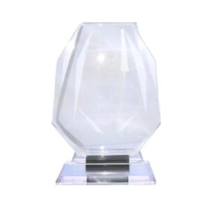 4 1/2" x 5 1/2" Octagonal Glass Plaque on Stand in Blue Box