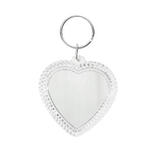 2" Clear Heart Keychain