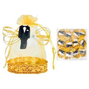 12pk Wedding Favors Holder w/ Plastic Base & Organza Bag
