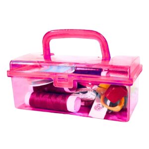 Sewing Kit in 12cm x 5cm Plastic Box w/ Handle