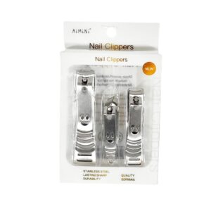 3pcs Asst Sizes Nail Clippers in Clear Box