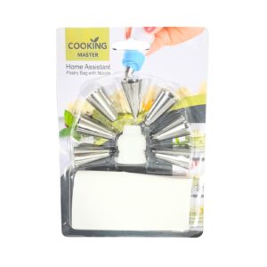 Pastry Decorating Set w/ 7 Metal Tips & Piping Bag