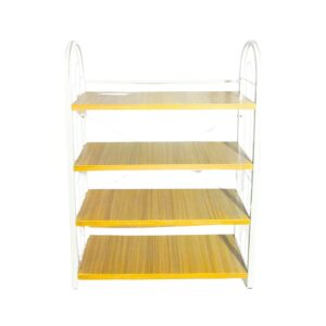 20" x 7 3/4" x 27" 4-Tier Wood Shelf w/ Metal Frame