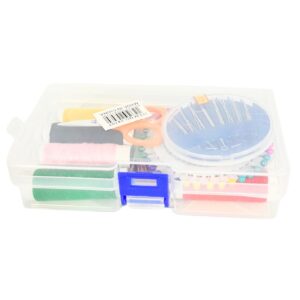 Sewing Kit in 5.5" x 3.25" Clear Plastic Box