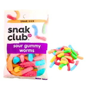 4oz Sour Gummy Worms 'Snak Club'