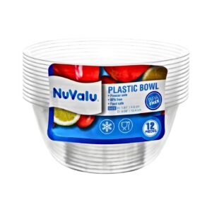 12pc 4" x 2" 115g Clear Round Plastic Bowl 'Nuvalu'