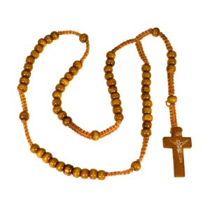 Wood Beads Cross Necklace