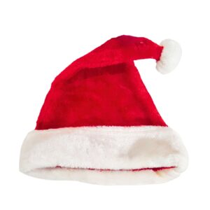 17" Double Cuff Plush Santa Hat w/ Pom Pom Ball