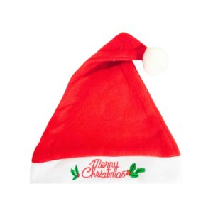 Santa Hat w/ Embroidered 'Merry Christmas'