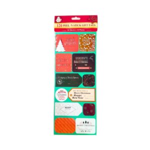 120ct Peel & Stick X'mas Gift Tags
