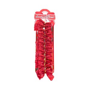 12pc 3" Glittered Bows 'Traditional Colors'