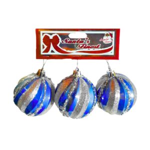 3pc 7cm Spiral Indent Ball Ornament