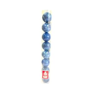 8pc 5cm X'mas Ball in Tube 'Blue Mix'