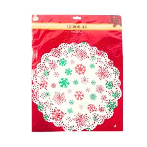 10ct 10.5" Printed Mistletoe Doilies