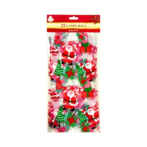 25ct 12.5cm x 27cm Cello Treat Bag 'Christmas'