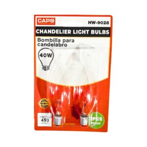 2pc 40W Clear Chandelier Light Bulbs