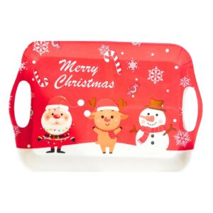 14.2" x 10.2" Rectangular Melamine Tray w/ Handles 'Christmas'